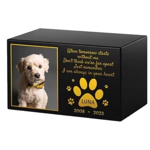 Wooden Pet <b>Urn</b> Rectangle Airtight Cremation Box For Dogs And <b>Cats</b> Memorial Keepsake With Photo Display Shandong Made - Product Image 2