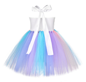 Nouvelle arrivée, jupe tutu moelleuse de sirène pour filles, avec coiffe, costume de déguisement pour Halloween, carnaval, 100% polyester, TV et cinéma - Product Image 2