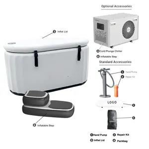 ICEGALAX Portable Ice Bath Tub PVC Inflatable Cold Plunge Ice Bathtubs with Water Chiller for Adults Fitness Recovery