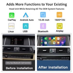 Pantalla <span class=keywords><strong>Multimedia</strong></span> de 10,25 "para BMW 5 Series F10 F11 2011-2017 CIC NBT Pantalla táctil Inalámbrica Carplay Linux - Product Image 6