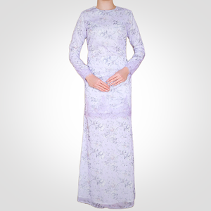 SIPO Eid 2024 Raya malaisie Musulman femmes Premium imprimé fleuri en mousseline de soie dentelle broderie robes moderne Baju Kurung - Product Image 3