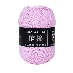 Dimuni Tự Làm 4ply 50G Cổ Phiếu Bán Buôn Sợi Siêu Mềm Nhiều Màu Tay Đan Và Crochet Bóng Sợi Sữa Bông Sợi