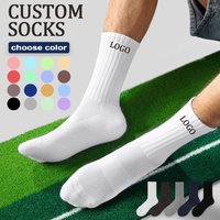 Chaussettes de sport unisexes en coton blanc, chaussettes athlétiques à logo, chaussettes de marque pour hommes, chaussettes de gym, de course à pied, décontractées, personnalisées