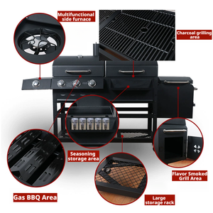 <span class=keywords><strong>Barbecue</strong></span> multifonctionnel haut de gamme intégré, <span class=keywords><strong>barbecue</strong></span> multifonctionnel d'extérieur, <span class=keywords><strong>barbecue</strong></span> au gaz, fumoir à charbon de bois, combinaison de plaque chauffante - Product Image 2