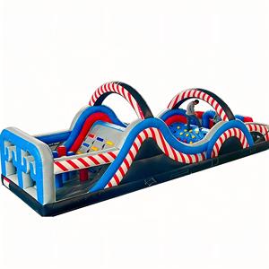 Parcours d'obstacles gonflable à pois colorés en PVC, grand parcours ondulé, jeu d'aventure, toboggan aquatique, château gonflable pour enfants, pour la maison et les événements en plein air - Product Image 1