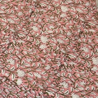 Linge de table vintage 100% coton à imprimé floral rose, nappe décorative pour table à manger