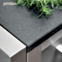 Ensemble de cuisine extérieure JOYEDA en acier inoxydable modulaire avec îlot barbecue et armoire - Design moderne ignifuge