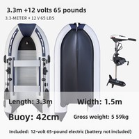 Bateau gonflable en PVC bleu-gris, résistant à l'usure, en caoutchouc, pour la pêche, jet ski, avec moteur 4 temps, épaissi et détachable
