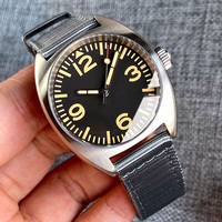 36mm unisexe 20bar étanche en acier montre automatique hommes NH35 PT5000 kaki Nylon Band AR bombé saphir Reloj Hombre lumineux