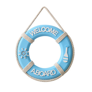 Vente en gros de bouée de sauvetage en bois design art déco, barre d'anneau de natation mobile de haute qualité, décoration murale de fond de fenêtre - Product Image 6