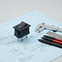 Interrupteur à bascule Qi Jia KCD1-A 10A 250V SPST ON-OFF IP40 PA66 étanche avec connecteurs à souder pour appareils électroménagers et équipements industriels