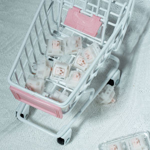 Interrupteur linéaire <span class=keywords><strong>Gateron</strong></span> X UKEEBS Snowy <span class=keywords><strong>Pink</strong></span>, entièrement en POM, pré-lubrifié, 5 broches SMD RGB, interrupteur de clavier mécanique personnalisé pour jeux - Product Image 5