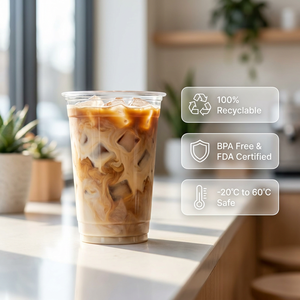 Vaso desechable personalizado de 16 oz, 98 mm, de plástico PET transparente, con tapa y pajita, para café, jugo, bebidas, tienda de alimentos, té de burbujas Boba - Product Image 2