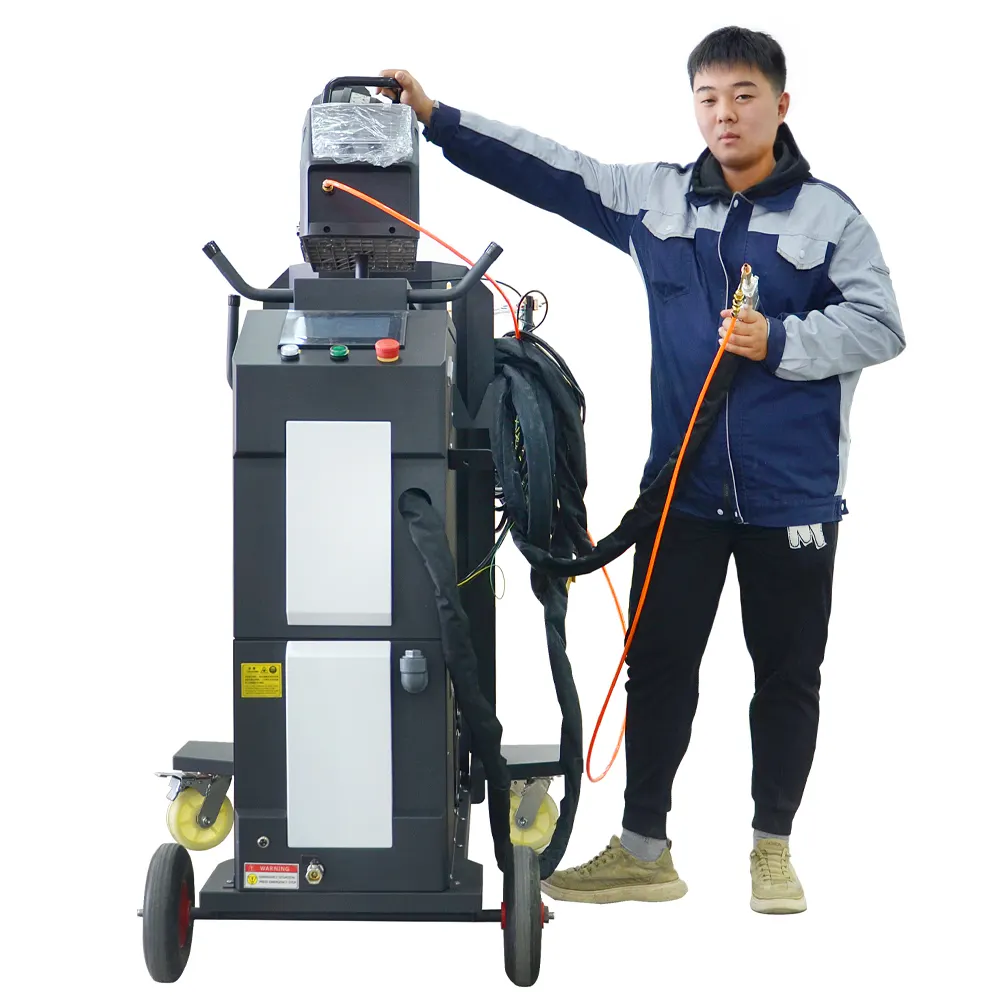 중국 4 in 1 미니 1500W 2000W 3000W 휴대용 섬유 레이저 청소 기계 레이저 용접기