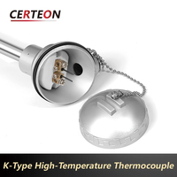 WRN230 WRN130 Thermocouple Type K 1300℃ Acier Inoxydable Filetage M27 500mm Sonde