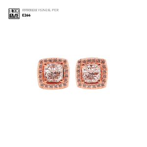 เอ็มโค เลิฟ สแควร์ สตั๊ดต่างหูโรสโกลด์ คริสตัลทรงเจ้าหญิง ประดับเพชรไรน์สโตน สำหรับผู้หญิง สวมใส่ได้ทุกวัน คลาสสิค E266 - Product Image 1
