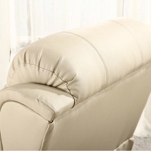 เก้าอี้นวดไฟฟ้าหนังสีขาวพร้อมรีโมทคอนโทรลสำหรับใช้ในบ้าน - Product Image 3