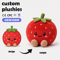 OEM ODM Dapat Disesuaikan Boneka Stroberi Super Lembut Bantal Hias Ulang Tahun dengan Fungsi Pereda Stres