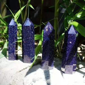 Torre de Piedra Arenisca Azul Natural de Punta Única, Varita de Cristal Hexagonal Pulido de Azurita, Piedra Energética para Sanación de Chakras, Decoración del Hogar - Product Image 4
