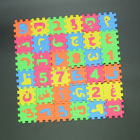 Puzzle Busa Alfabet & Angka Arab, Blok Bangunan Edukatif, Alas Main Lantai Ajaib untuk Anak-Anak