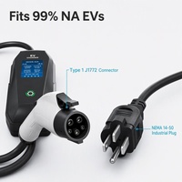 Chargeur EV portable 32A 40A Type 1 avec Plug & Play, J1772, IP65, 5 certifications, pour véhicules électriques américains/japonais, station de recharge EV portable