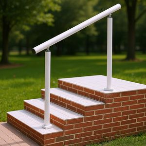 Kit de rampe d'escalier en aluminium blanc réglable à 4 pieds pour 1 à 4 marches, utilisation intérieure et extérieure - Product Image 2