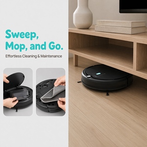 Aspirateur robot autonettoyant Bagotte 3-en-1, aspirateur sec et humide, batterie pour le nettoyage des tapis, des sols et des poils d'animaux domestiques - Product Image 1