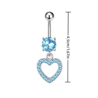 Gaby Promotion Acier Chirurgical 316L Argenté Bijoux de Piercing Forme Cœur Papillon Nombril Piercing Ventre Anneaux de Nombril Bijoux
