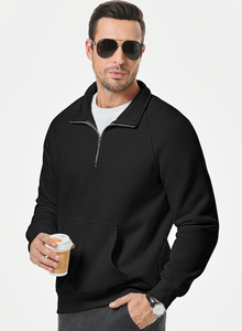 <span class=keywords><strong>Felpa</strong></span> da Uomo di Alta Qualità <span class=keywords><strong>con</strong></span> Zip a un Quarto, in Pile, Tinta Unita, <span class=keywords><strong>con</strong></span> Tasche, Ideale per l'Inverno - Product Image 5