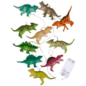 Светодиодные гирлянда для динозавров, с аккумулятором, декоративные светильники в помещении, супер забавные динозавры для вечеринки, спальни
