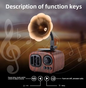 Hoa đến <span class=keywords><strong>Retro</strong></span> loa cổ điển nhỏ mini không dây khối lượng lớn gramophone xách tay <span class=keywords><strong>retro</strong></span> Loa <span class=keywords><strong>Bluetooth</strong></span> - Product Image 6