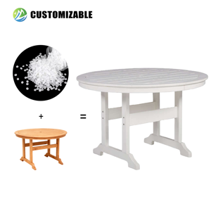 Juego de <span class=keywords><strong>Mesa</strong></span> y Sillas de Exterior de HDPE, Modernas, Ligeras, Resistentes a la Intemperie, con Reposapiés, para Patio Trasero, Piscina, Autocaravana, Playa y Picnic - Product Image 1