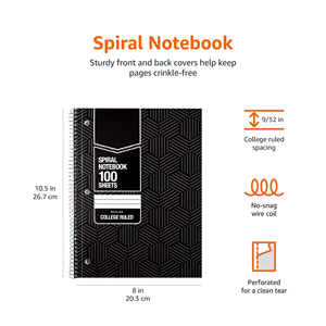 Biểu tượng tùy chỉnh in ấn <span class=keywords><strong>A4</strong></span> A5 Đại Học Cai Trị dây ràng buộc trường nguồn cung cấp kinh doanh xoắn ốc ràng buộc đục rách máy tính xách tay 70 Sheets - Product Image 3