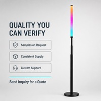 Lampe de sol d'angle télescopique Bluetooth RGBIC avec télécommande par application, lumière d'ambiance pour salon et bureau de jeu