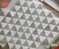 Poli naturel grec pur blanc diamant pierre Thassos marbre hexagone mosaïque carreaux maillage monté pour cuisine salle de bain sol mur