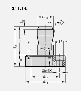 แกนยึดแบบเกลียว DIN ISO 10242-2 สำหรับชุดแม่พิมพ์กดและเครื่องมือปั๊มขึ้นรูป - Product Image 2