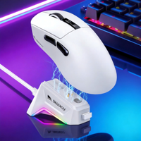 Mouse Gaming Ergonomis Tri-Mode Paw3311 Ringan Nirkabel Optik Premium Logo Kustom Mouse Nirkabel