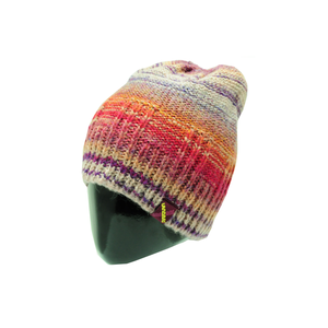 LANDBAS Taiwan Best Seller Bonnet en tricot 100% acrylique tendance motif câble avec patch en cuir, motif coucher de soleil, pour l'hiver, chapeaux et casquettes élégants - Product Image 1
