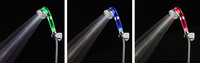 Pommeau de Douche à Température Contrôlée ABS Écologique pour Hôtels, 3 Fonctions, Massage Lumineux et Lumière LED, Chromé