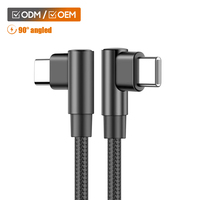 Cable USB-C Trenzado de Nailon en Ángulo Recto de 0.5M/1M/2M con Conductor de Cobre Puro, Carga Rápida de 60W para Teléfonos Móviles