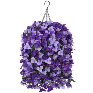 Al Aire Libre resistente a los rayos UV aspecto real flores colgantes artificiales seda Morning Glory para porche Patio decoración de la boda - Product Image 1