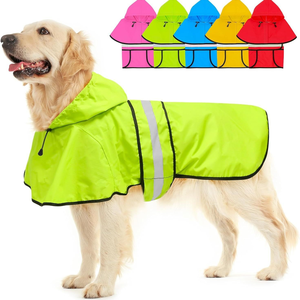 เสื้อกันฝนสำหรับสุนัขแบบสะท้อนแสงพร้อมฮู้ดปรับได้และช่องสำหรับสายจูง เสื้อกันฝนน้ำหนักเบาสำหรับสุนัขขนาดเล็ก กลาง และใหญ่ - Product Image 2