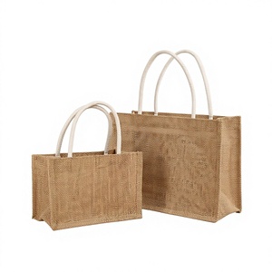 Bolsa de Yute al por Mayor Estilo <span class=keywords><strong>Muji</strong></span> con Asas, Logotipo Impreso, Roja, Personalizable, DIY - Product Image 1