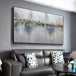 Œuvres d'art abstraites entièrement faites à la main, peinture à l'huile peinte à la main, art mural encadré pour la décoration de chambre à coucher ou d'hôtel de style shabby chic - Product Image 5