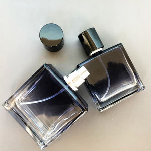 Baja MOQ 30ML 50ML Hombres Oscuro Gradiente Azul Rectángulo Vidrio Perfume Spray Botellas Con Tapa - Product Image 5