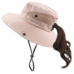 Sombrero de cola de caballo <span class=keywords><strong>para</strong></span> <span class=keywords><strong>mujer</strong></span>, protección UV, malla plegable, ala ancha, <span class=keywords><strong>playa</strong></span>, pesca, novedad de <span class=keywords><strong>2022</strong></span> - Product Image 3