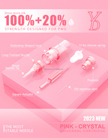 Aiguilles de tatouage universelles en acier inoxydable rose cristal naturel pour maquillage permanent
