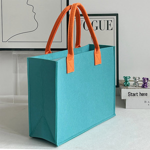 Tùy Chỉnh In Biểu Tượng Màu Sắc Len Cảm Thấy Vải Lưu Trữ Tote Túi Công Suất Lớn Cảm Thấy Mua Sắm Túi Xách Cho Phụ Nữ Phụ Nữ Bán Buôn - Product Image 4