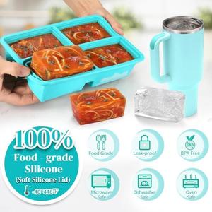 Gıda Sınıfı Silikon Buz Kalıbı Büyük Kapasiteli BPA İçermez Yeniden Kullanılabilir Dondurucu Kabı Çorba ve Yiyecek Saklama Toptan Satış - Product Image 2