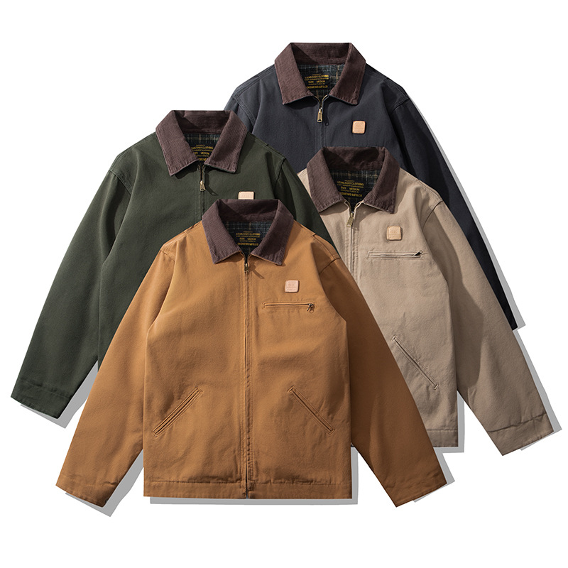Vintage Wool Winter Coats for Men - Unique Corduroy Collar